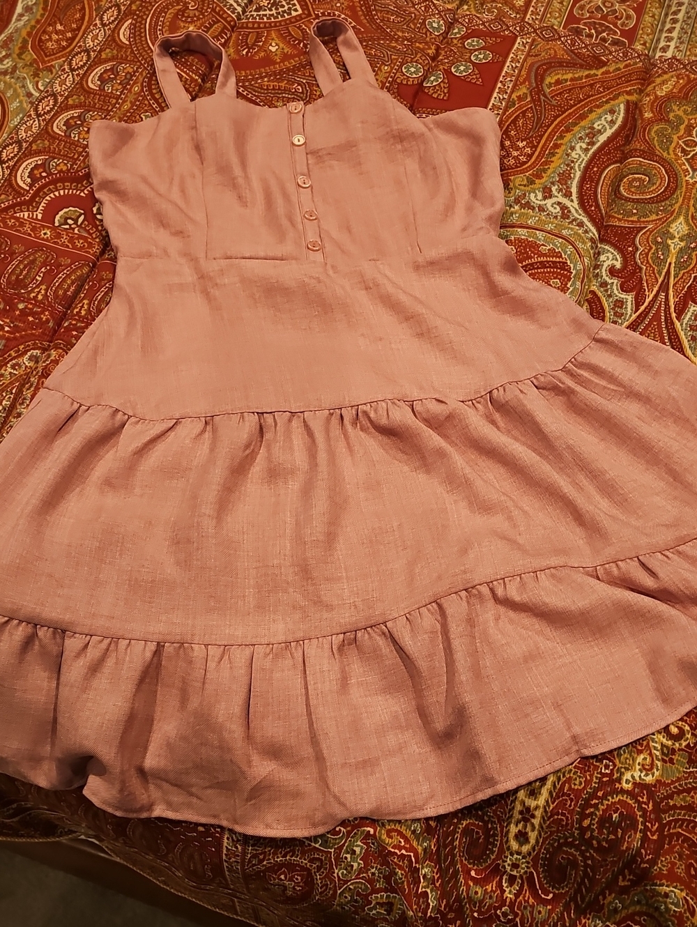 All in Favor Dusty Rose Smocked Top